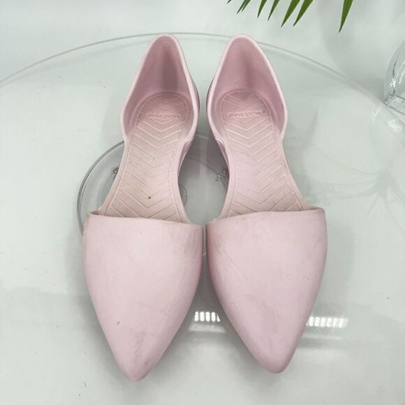 Native Women's Audrey Flat Size 7 D'Orsay Slip On Shoe Pink Rubber Beach Pool - Picture 6 of 15